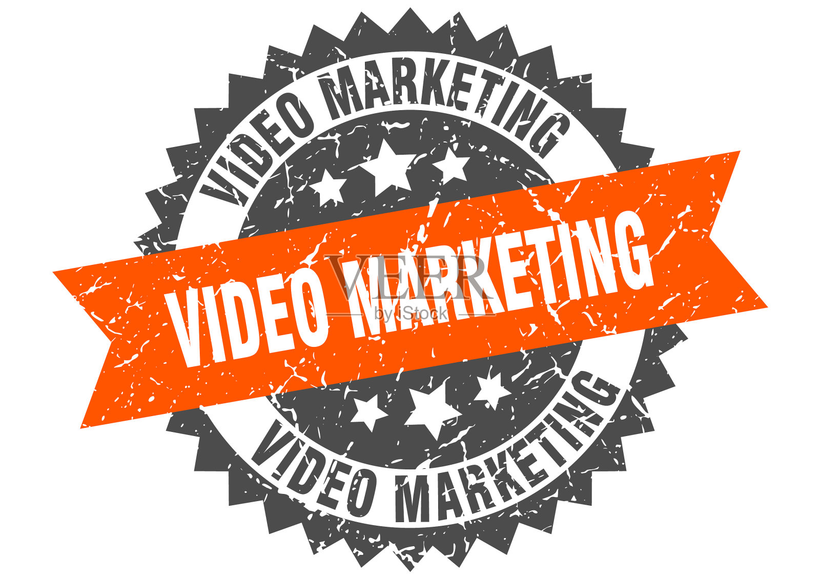 视频营销邮票垃圾圆形标志插画图片素材