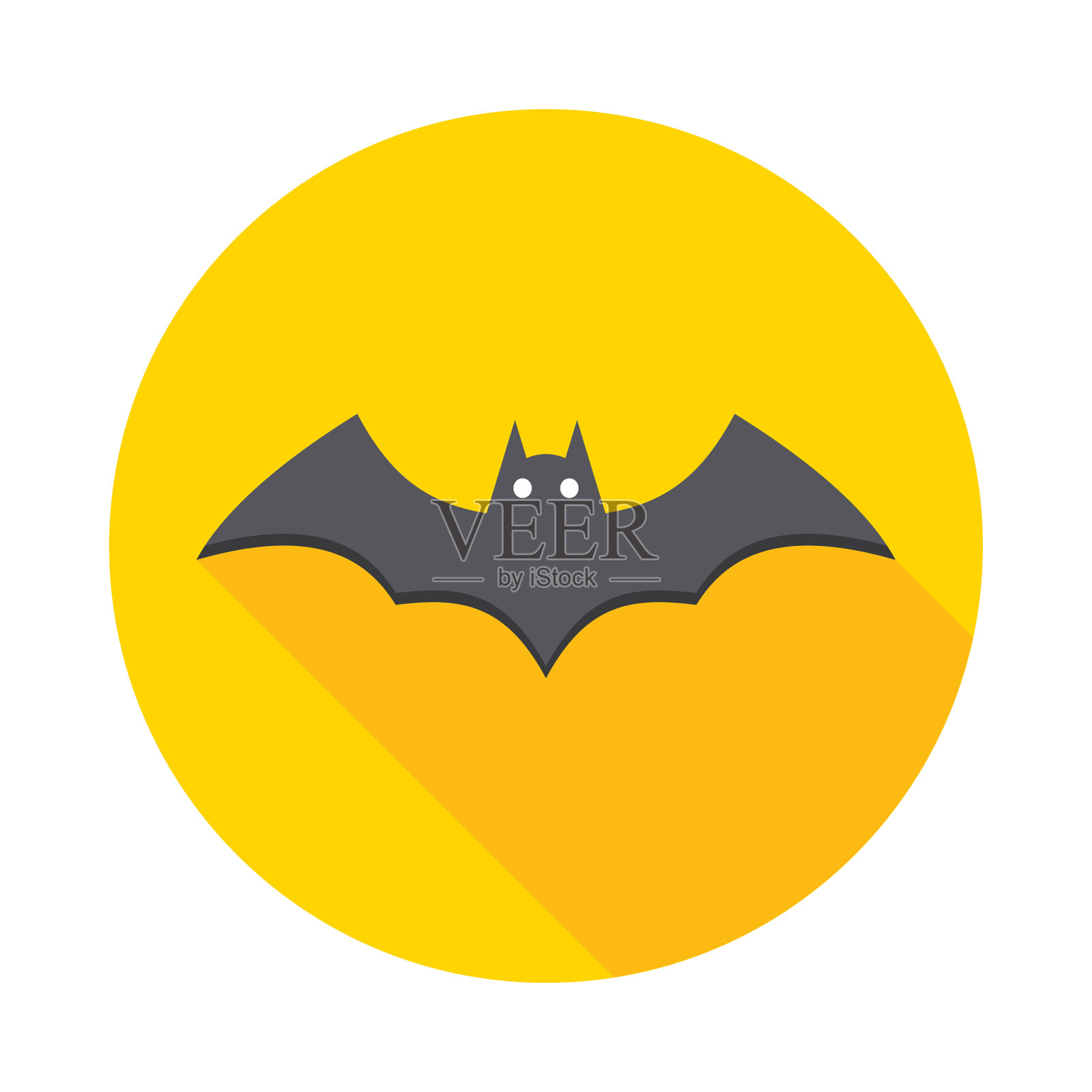 万圣节蝙蝠图标与发光的眼睛万圣节插画图片素材