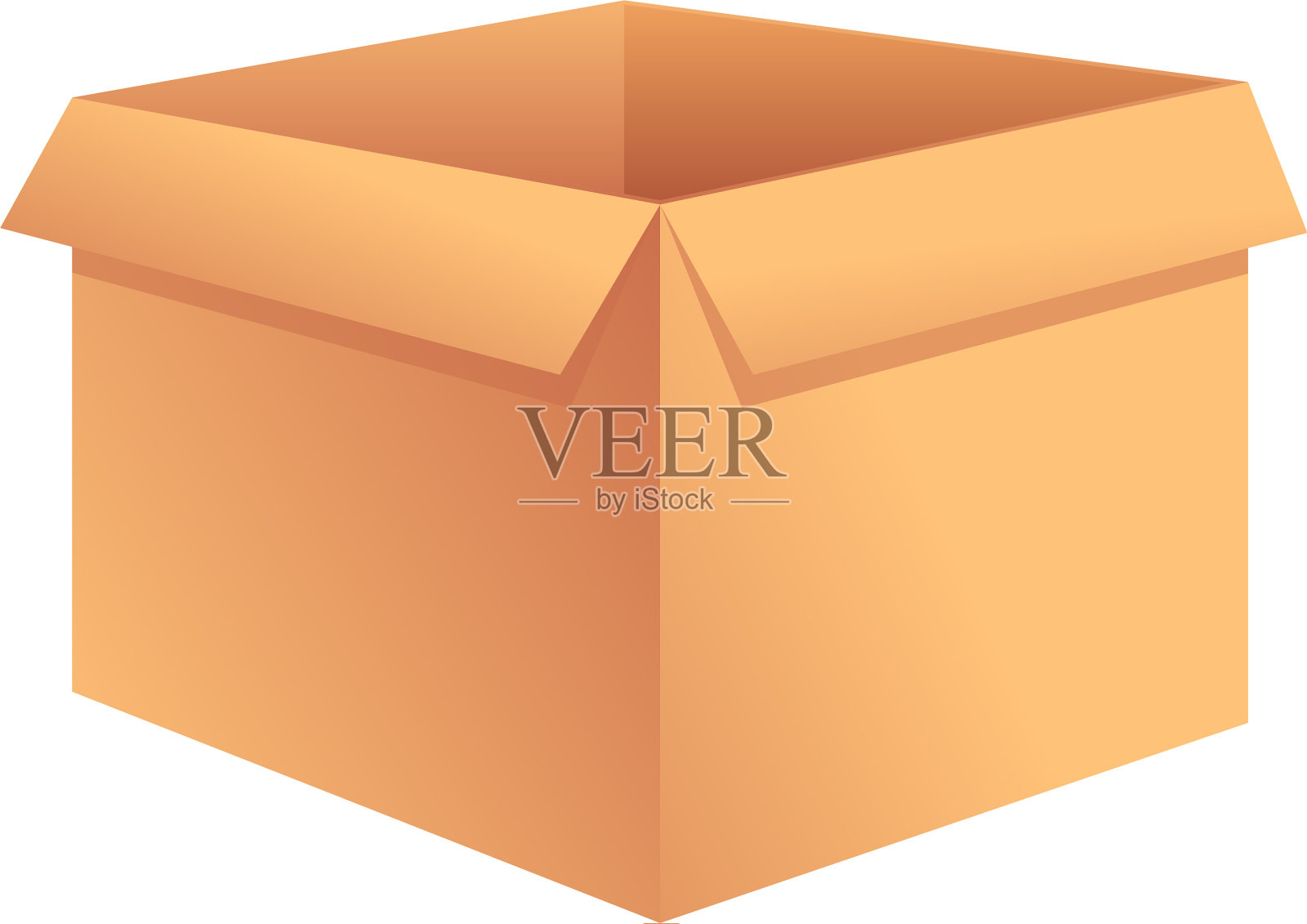 打开盒子图标卡通风格设计元素图片