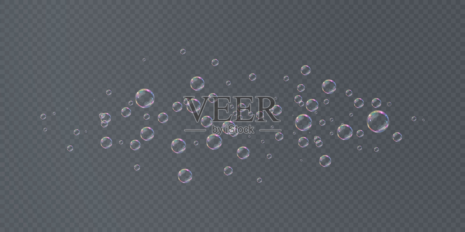 气泡位于透明的背景上插画图片素材