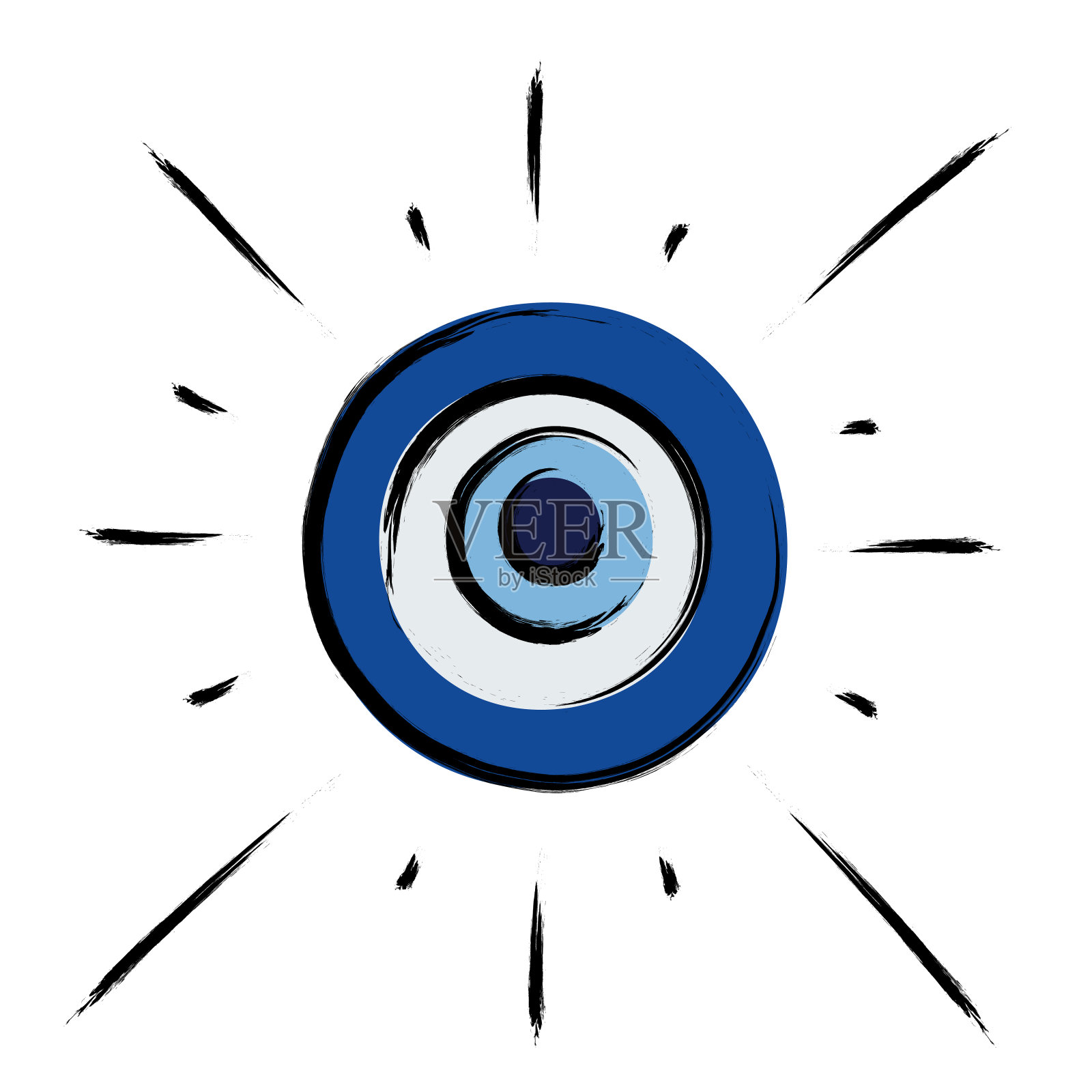 对付邪恶眼睛的土耳其护身符。蓝色的眼睛。纳扎尔监护人。前伊斯兰教突厥人的一种传统魔法。矢量图形。插画图片素材