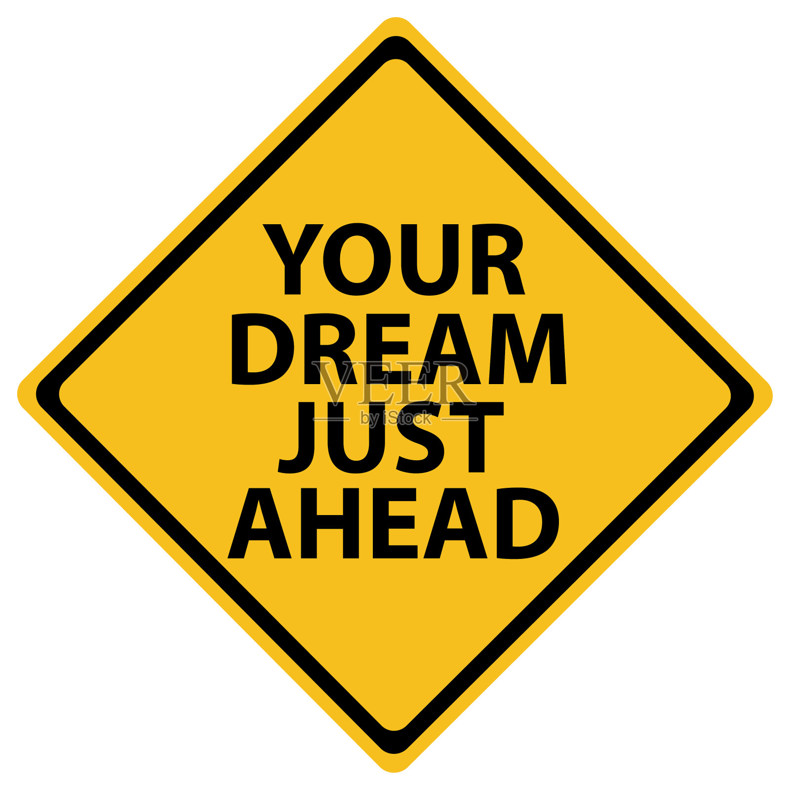 你的梦想就在前方的路标上插画图片素材