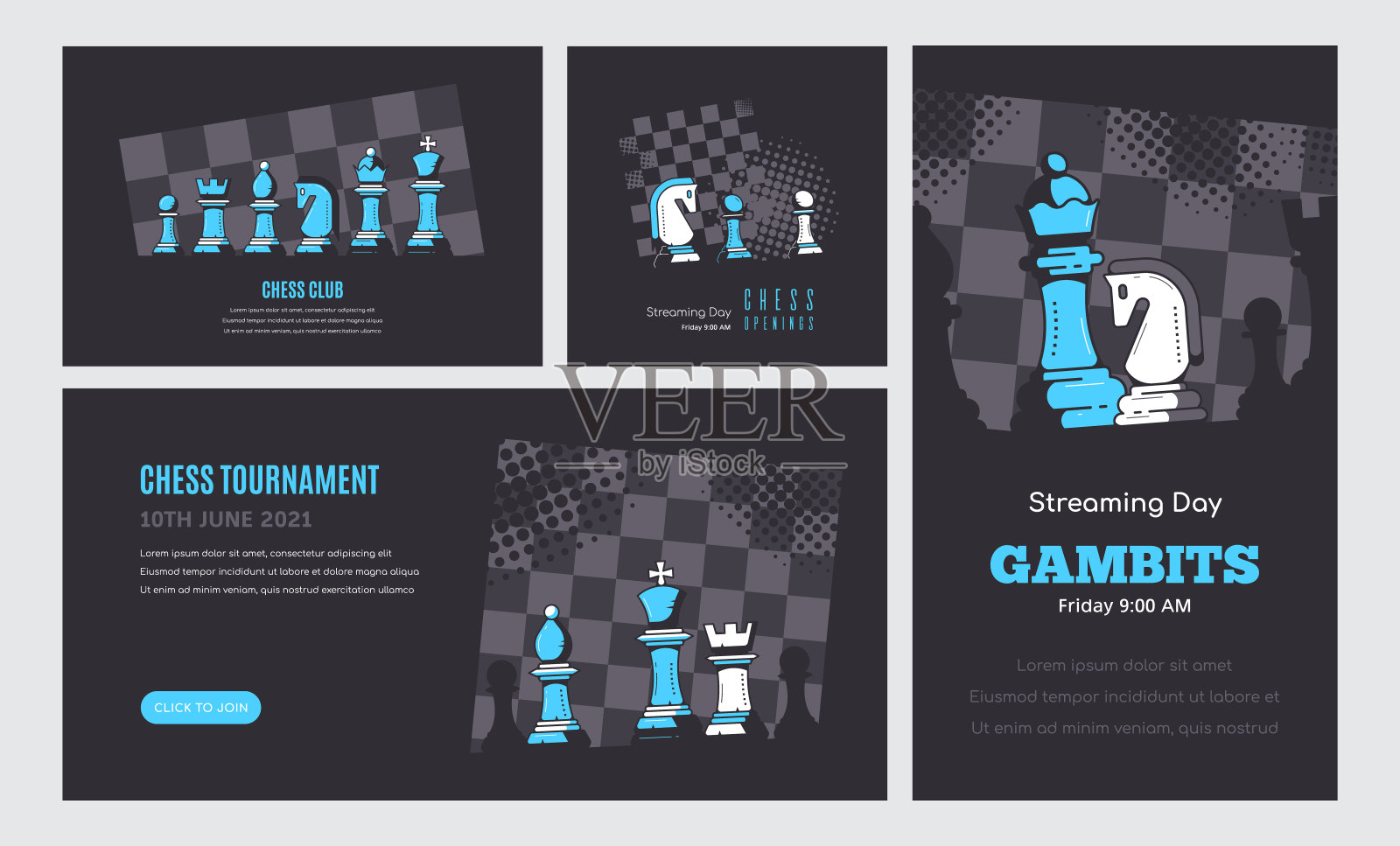 象棋游戏旗帜模板，股票向量的集合设计模板素材