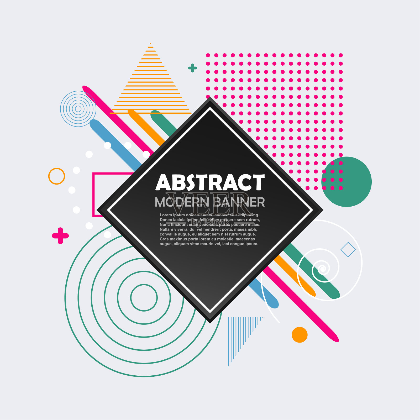 抽象几何图案与颜色形状。现代时尚背景设计横幅，商业小册子，封面，海报和卡片。矢量插图。插画图片素材