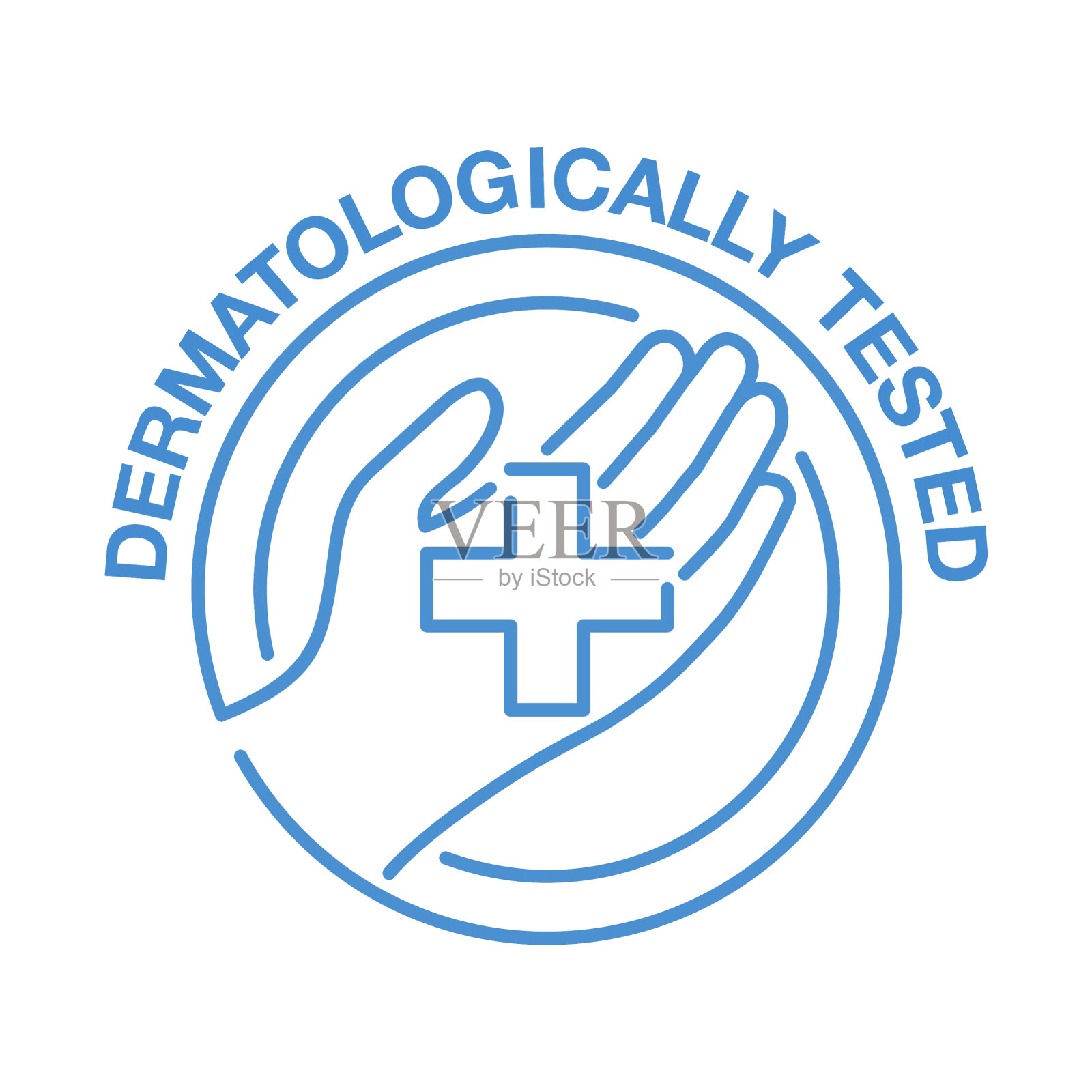 皮肤检查-细线手和交叉设计元素图片