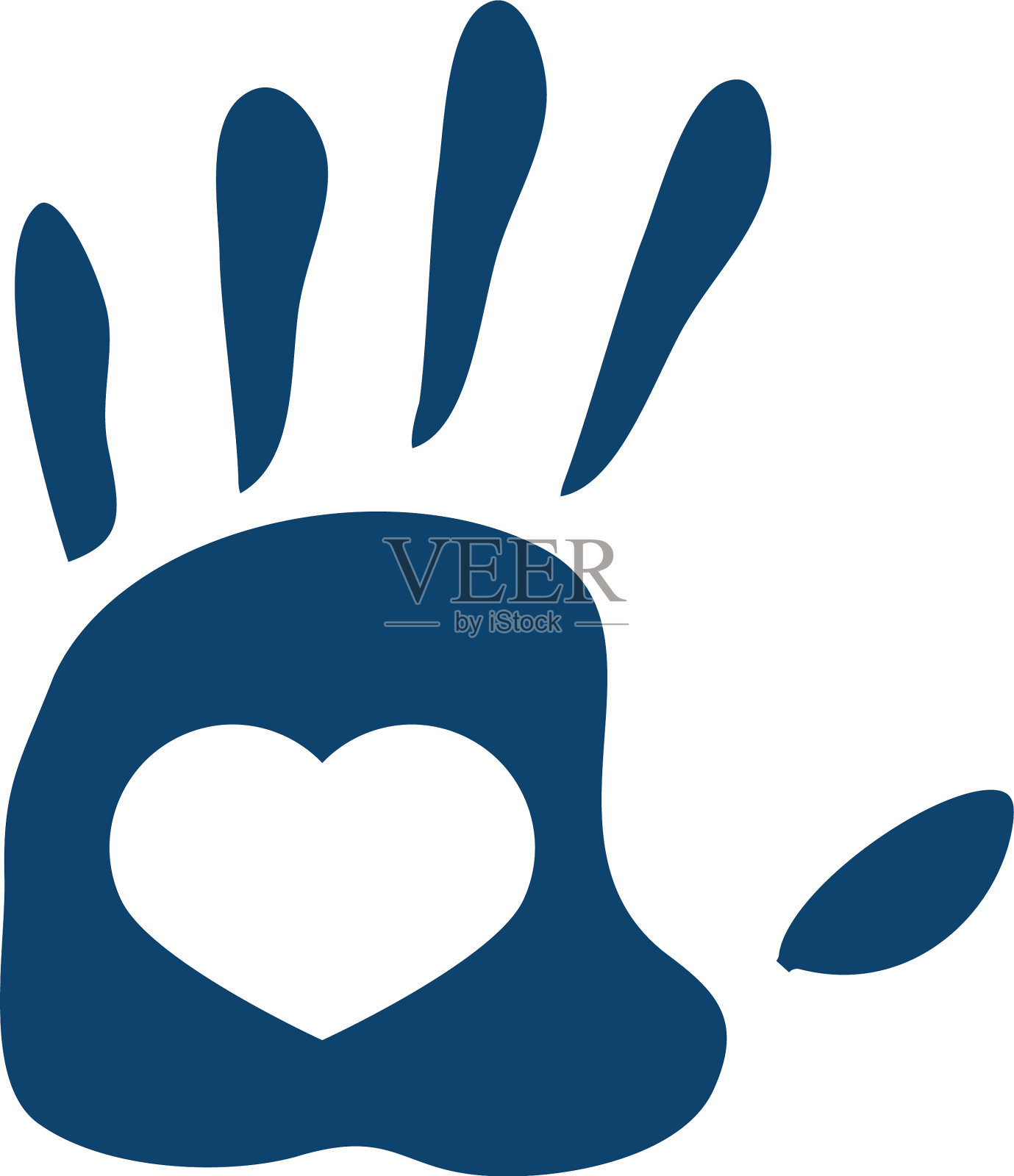 打印与画心剪影图标手设计元素图片