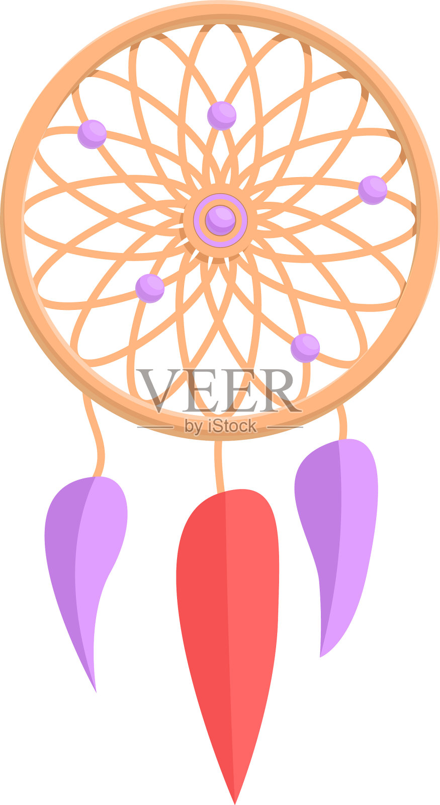 捕梦网图标卡通风格设计元素图片