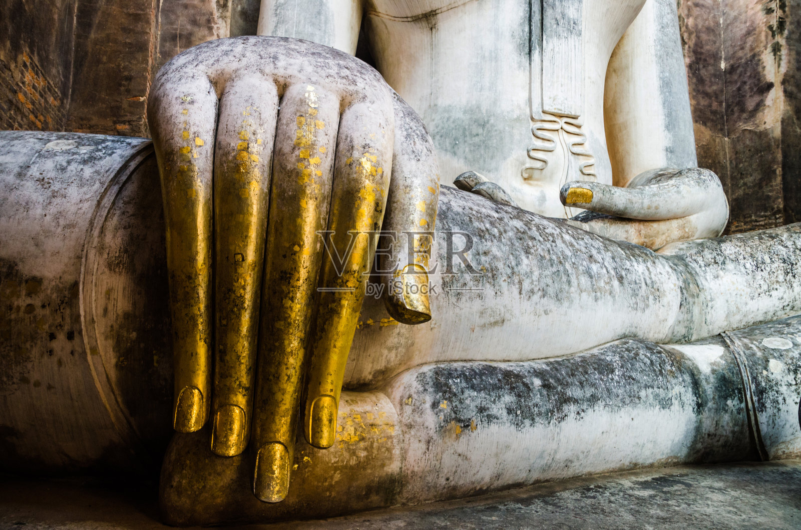 素可泰寺众寺的阿迦那佛雕像照片摄影图片