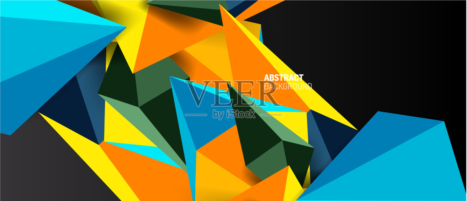 三维低聚抽象形状背景插画图片素材