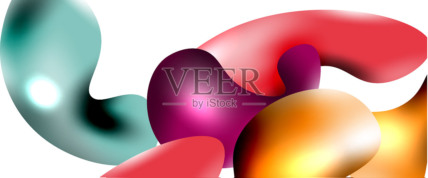 气泡抽象了背景液体的飞溅插画图片素材