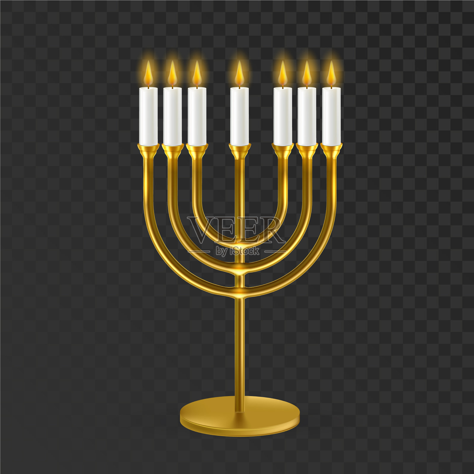 犹太传统烛台烛台插画图片素材