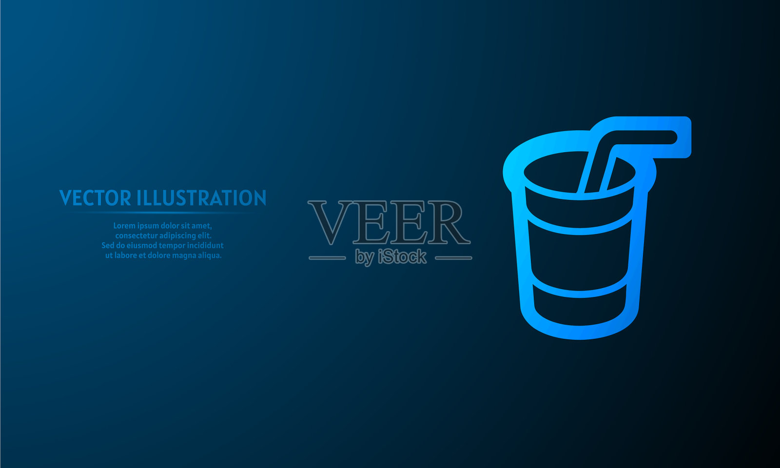 蓝色抽象背景上的茶插画图片素材