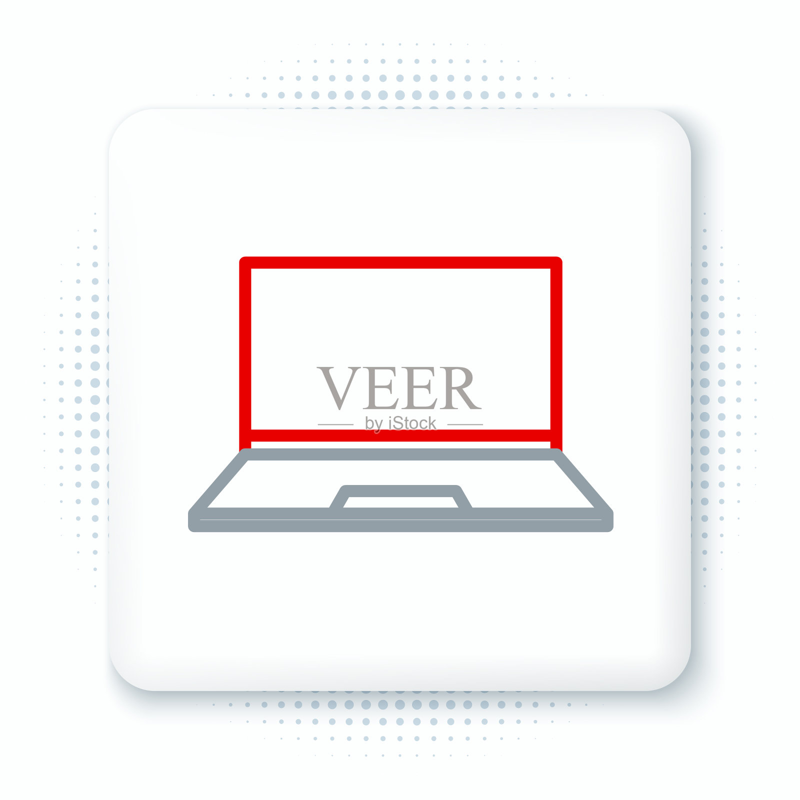 线笔记本电脑图标隔离在白色背景插画图片素材