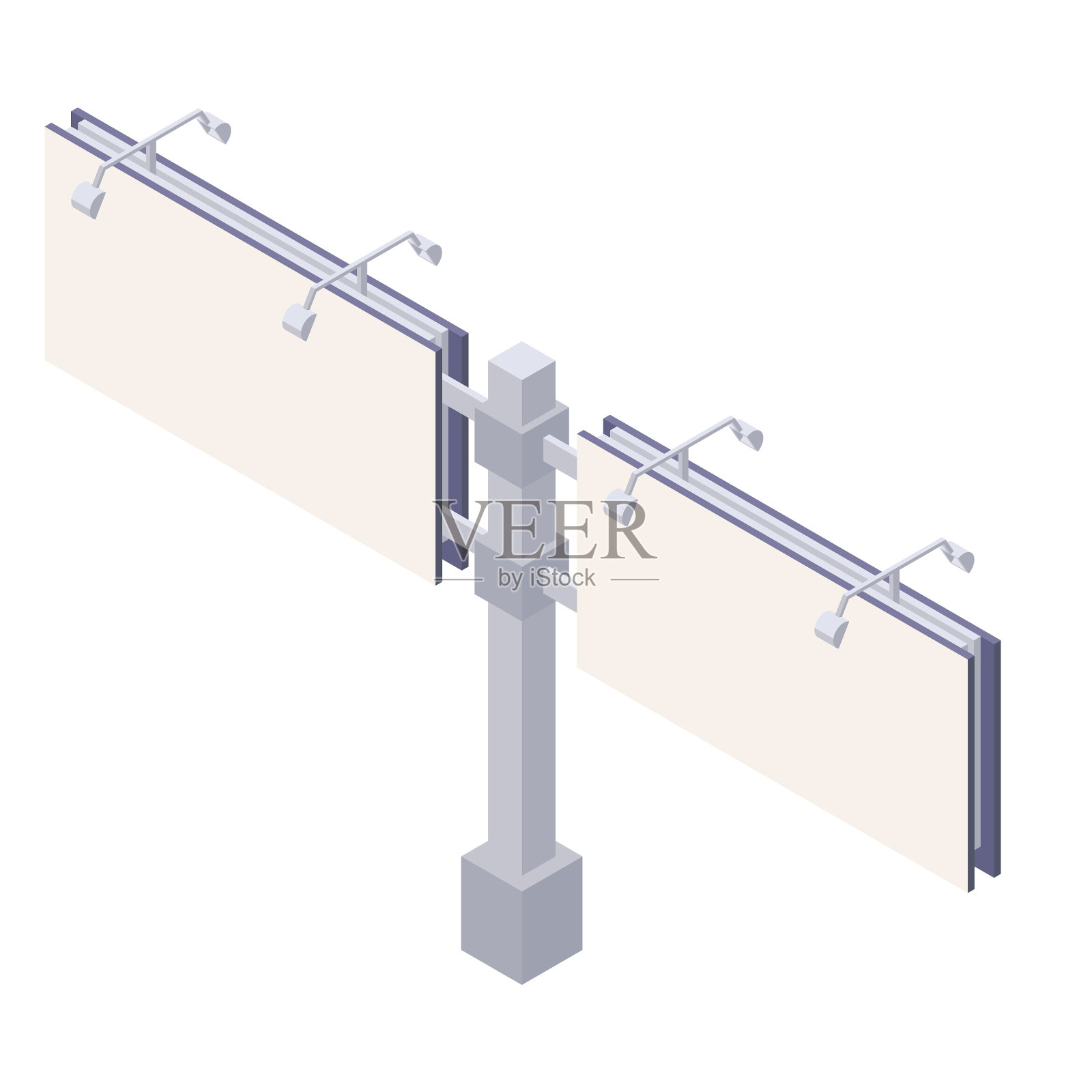 户外空白帆布等距广告牌设计元素图片