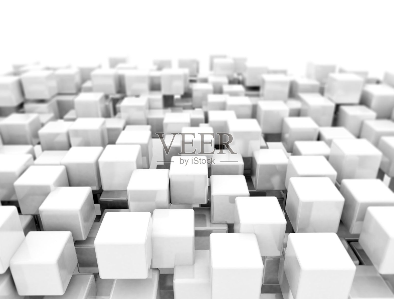 抽象银金属立方体背景。3d渲染插图照片摄影图片