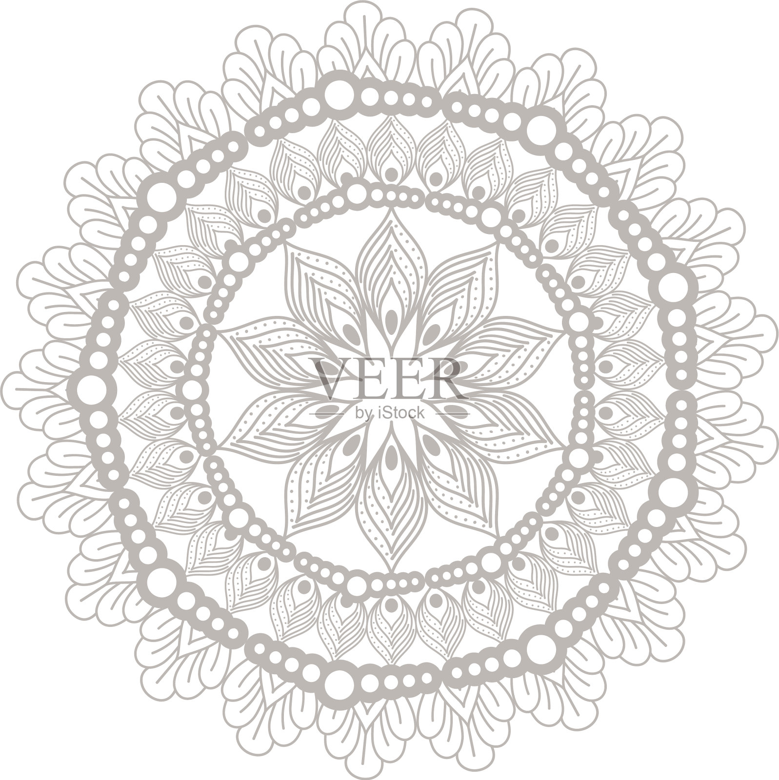 曼荼罗银色图标设计插画图片素材