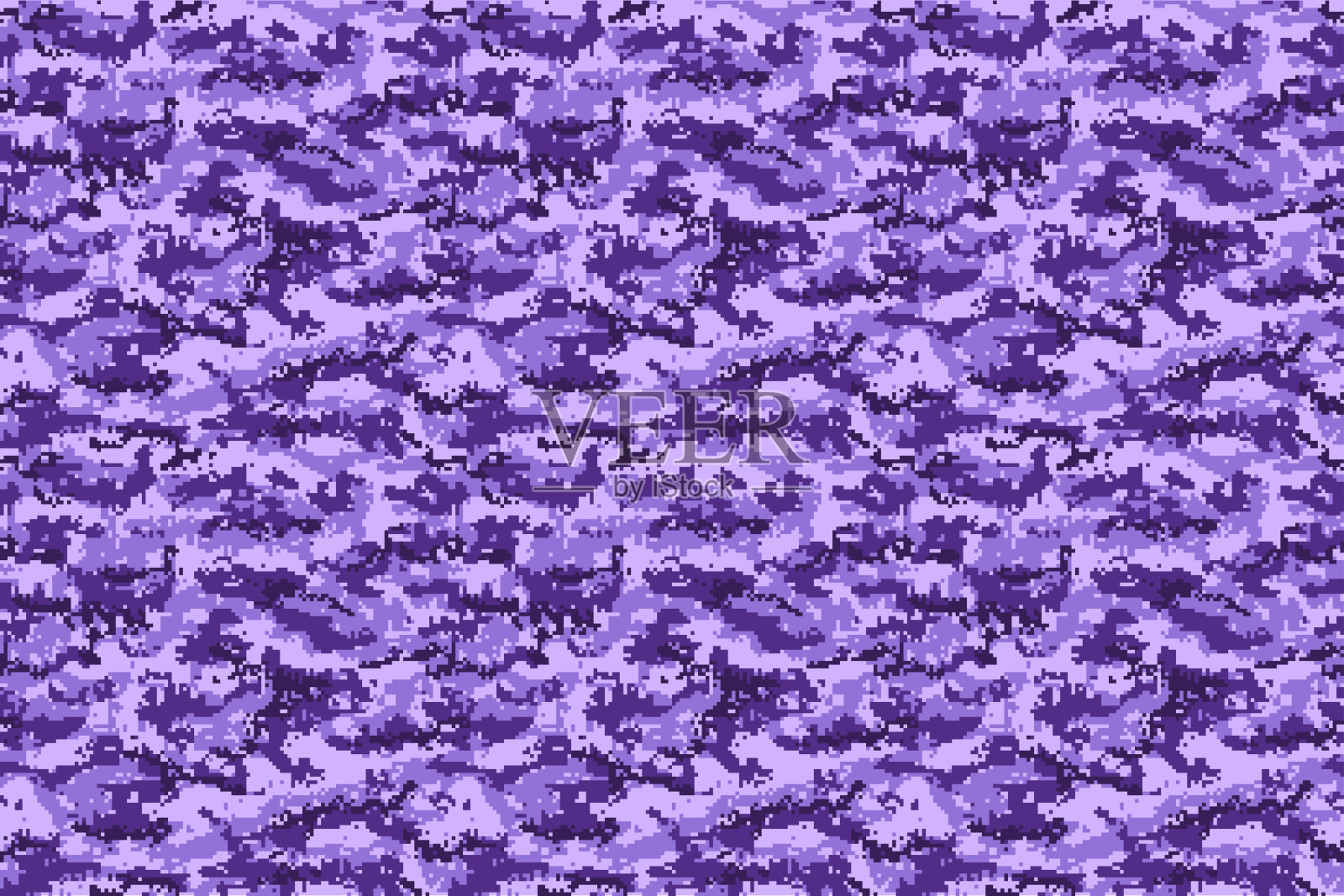 紫色军用数字迷彩水平纹理。向量插画图片素材