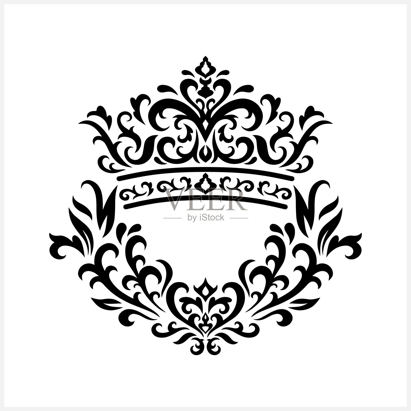 白色背景上的复古皇冠矢量素材插画图片素材
