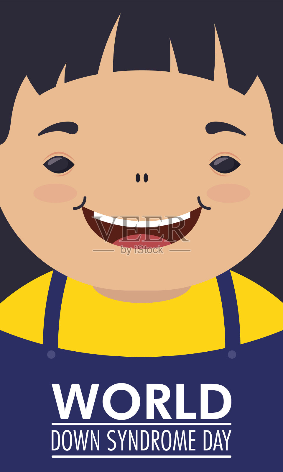 世界唐氏综合症日字母小男孩插画图片素材