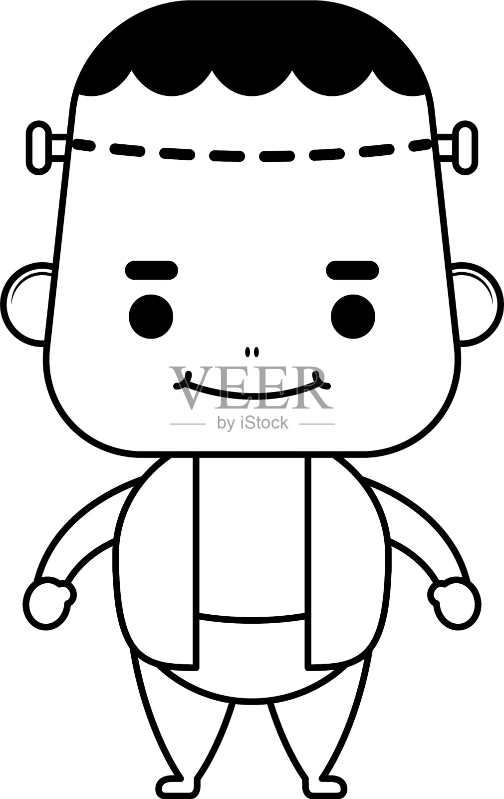 万圣节快乐可爱的弗兰肯斯坦角色设计元素图片