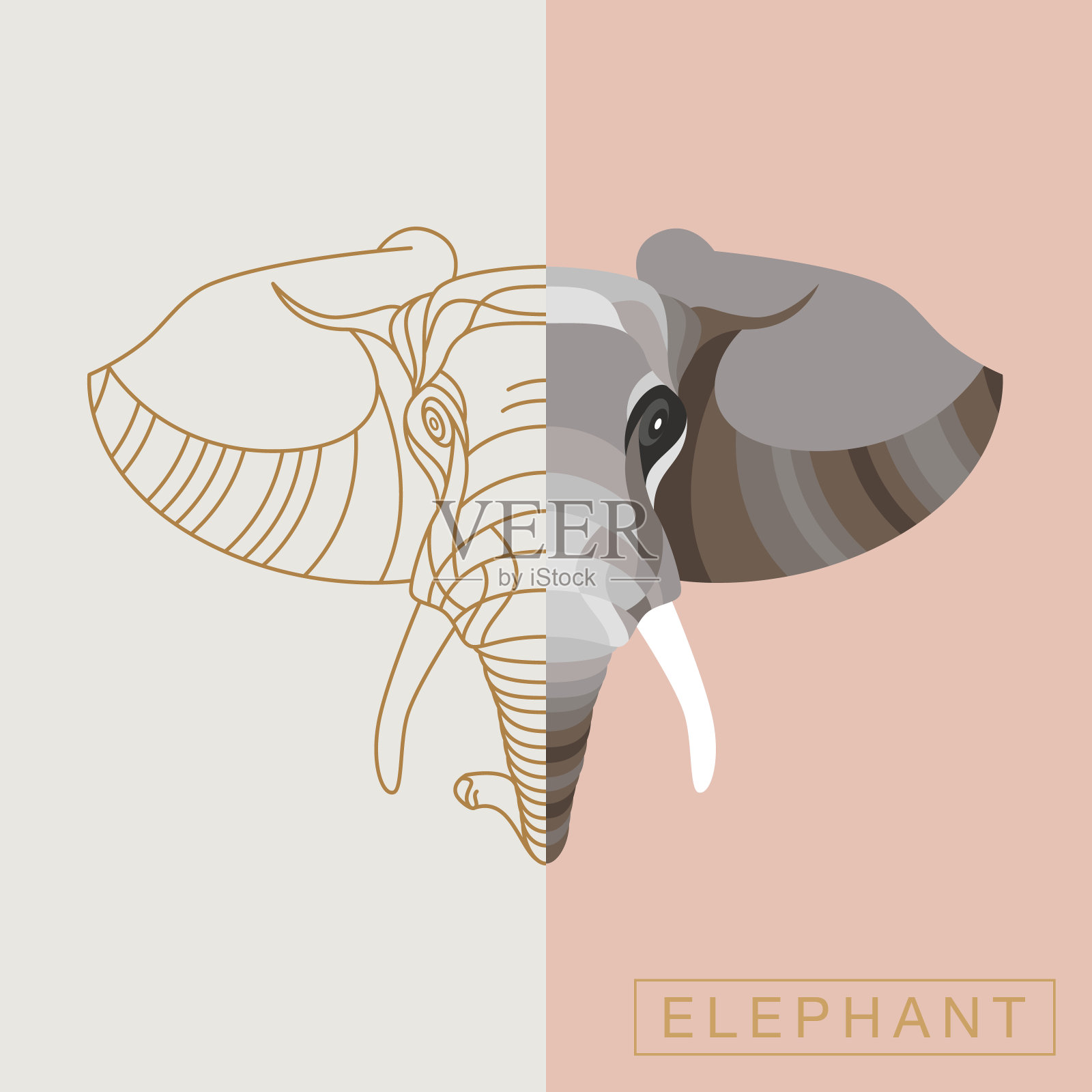 抽象的动物插图插画图片素材