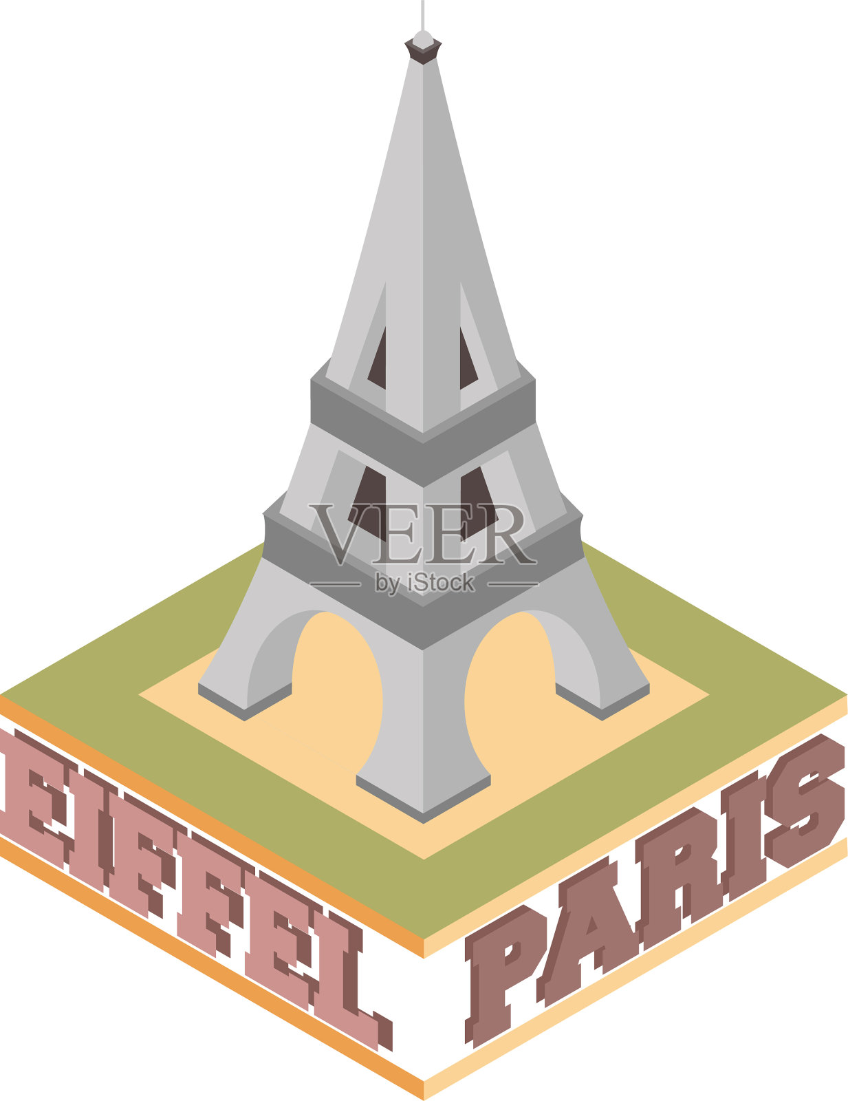 城市的等距历史建筑设计元素图片