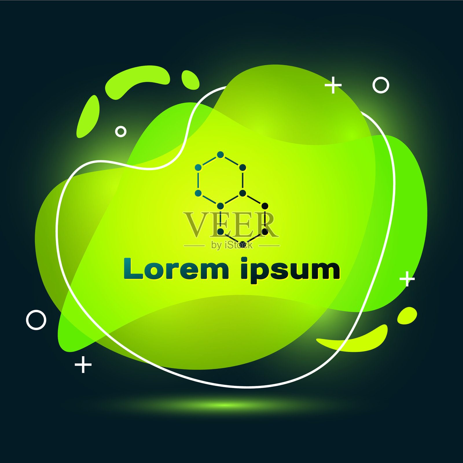 黑色化学式图标孤立在黑色上插画图片素材