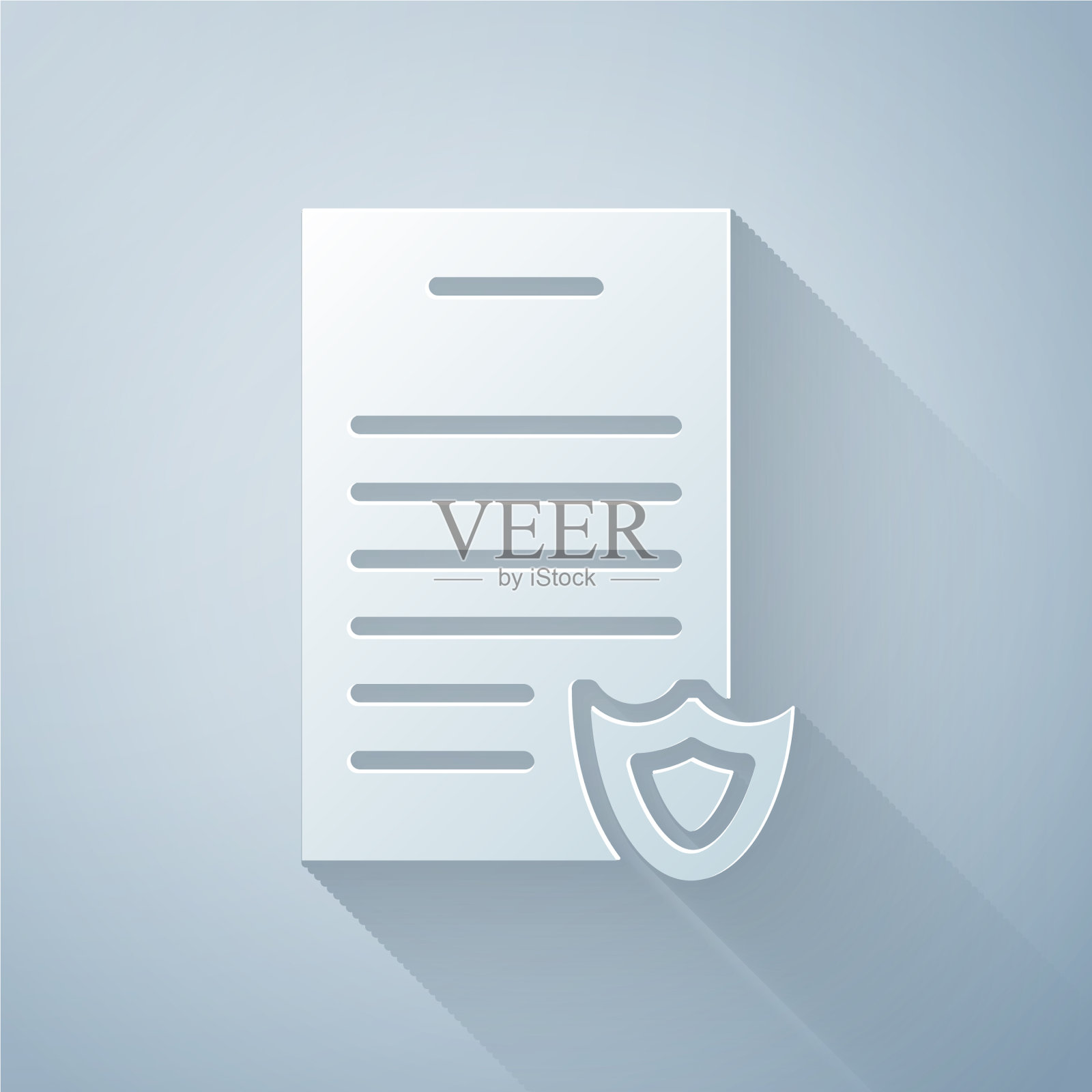 剪纸枪支执照证书图标插画图片素材