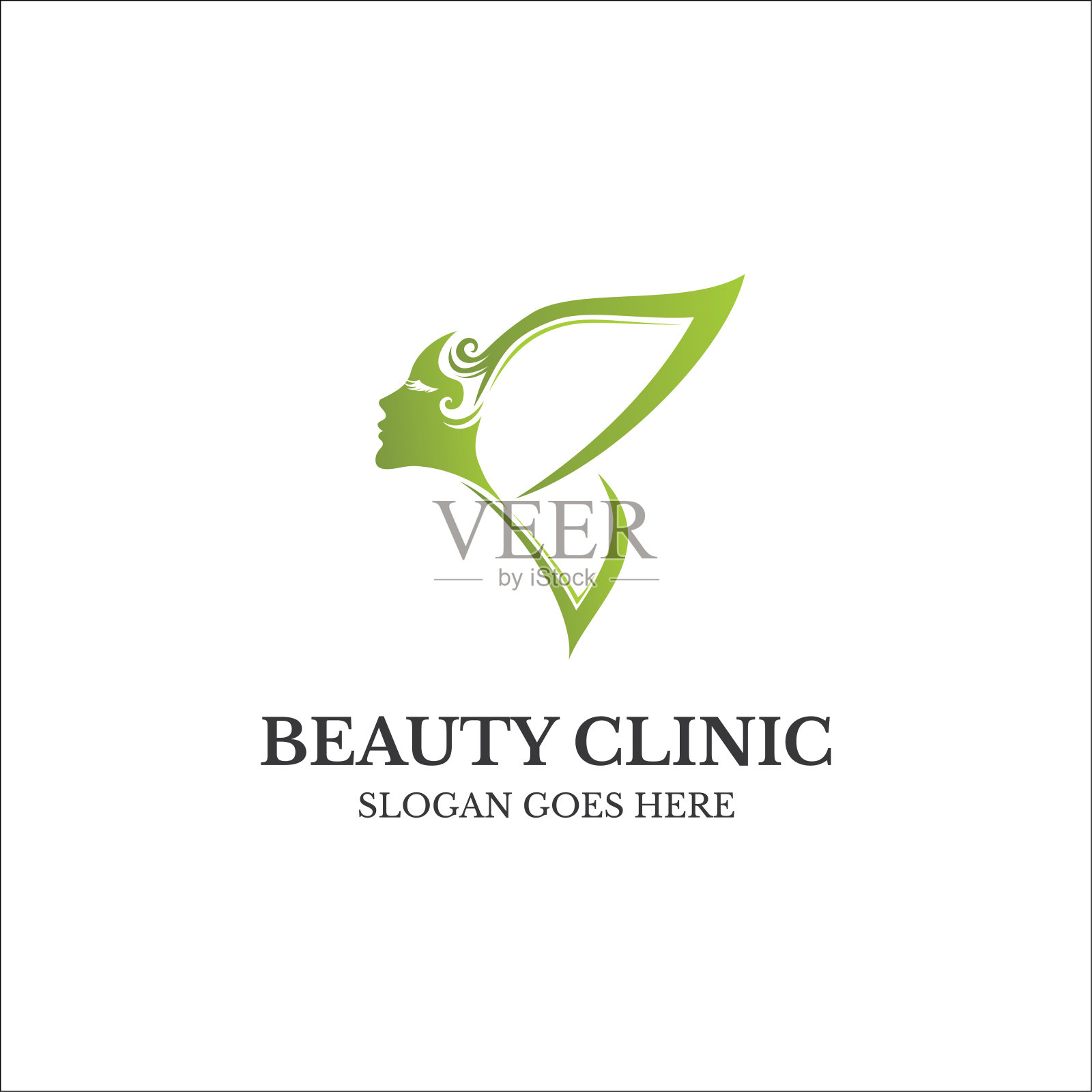 美脸，蝴蝶概念图标设计插画图片素材