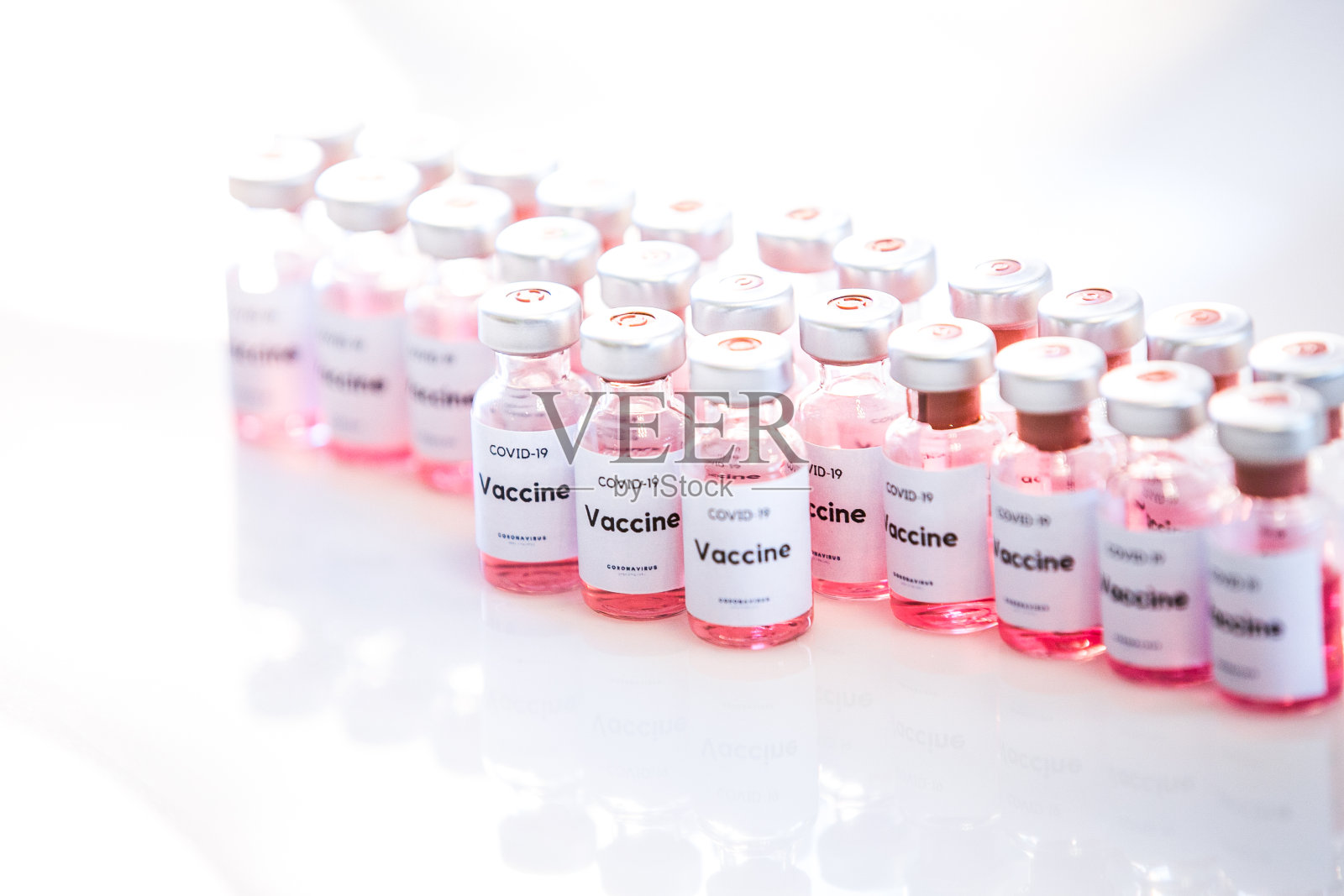 Covid - 19疫苗瓶医学背景照片摄影图片