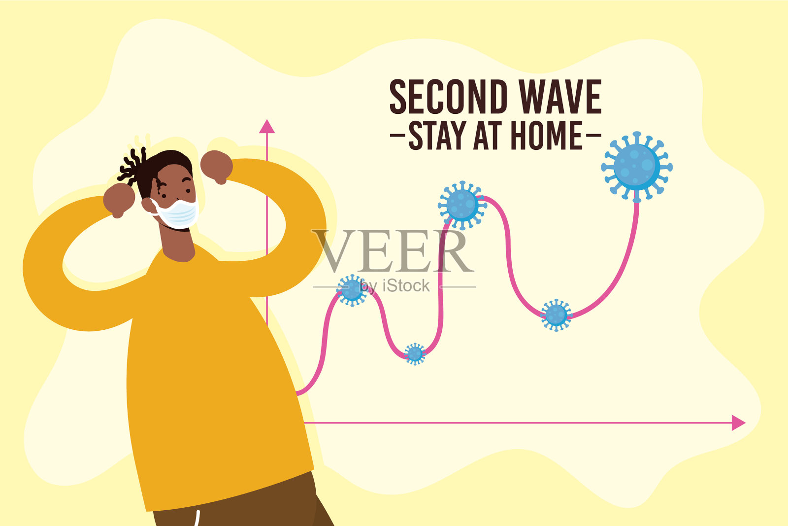 黑人，带有第二波竞选字体插画图片素材