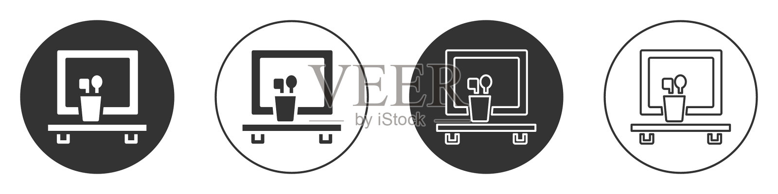 黑色面盆镜图标孤立在白色图标素材