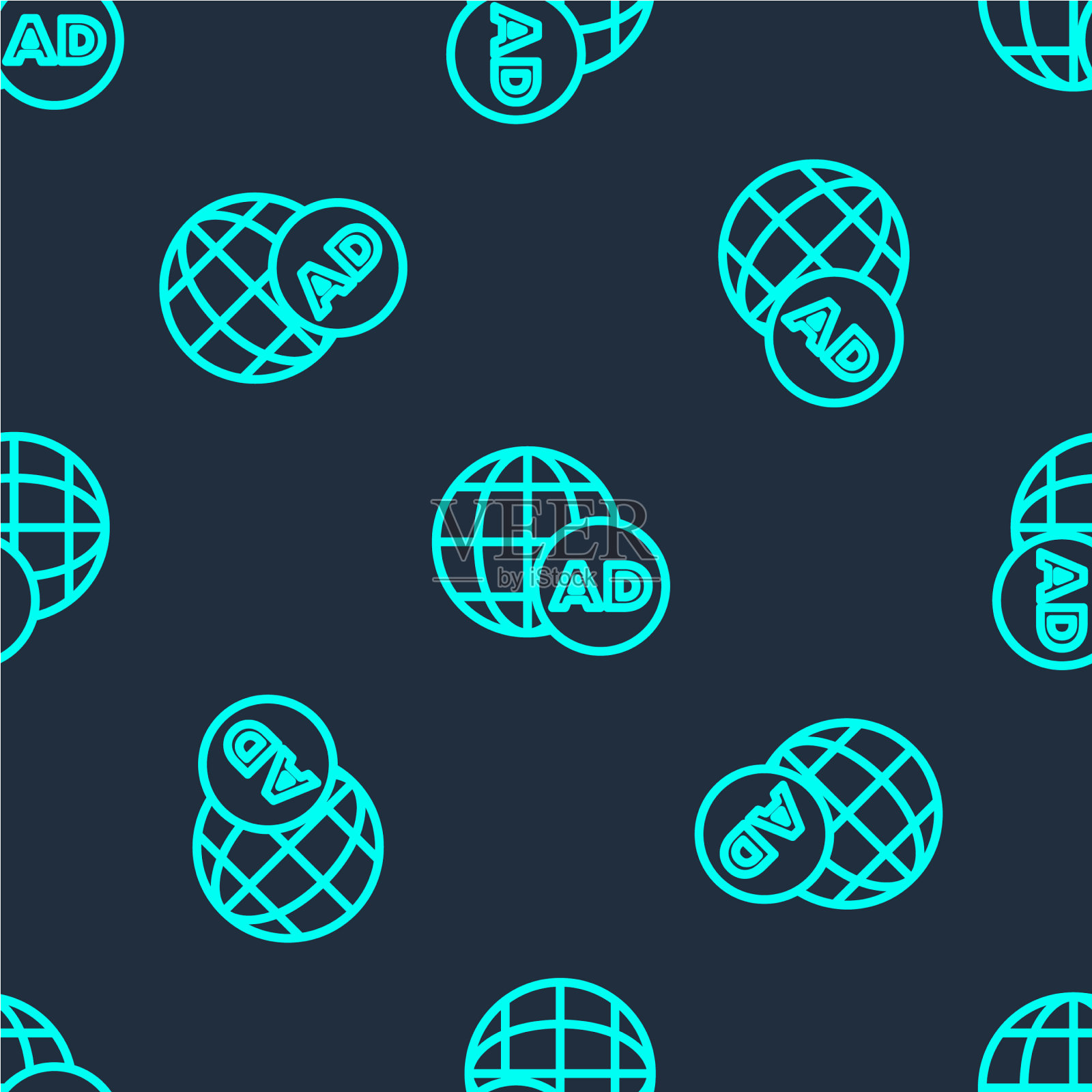 绿线广告图标孤立无缝插画图片素材