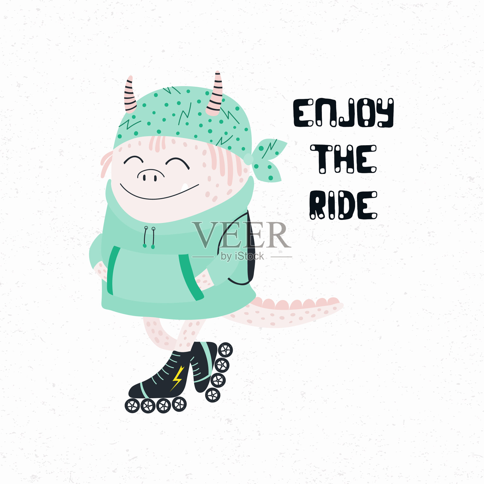 可爱的街头风怪物插画图片素材