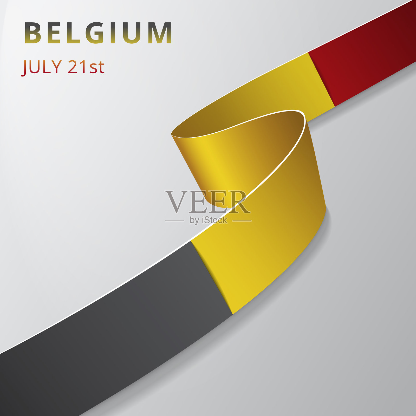 比利时国旗7月21日插画图片素材