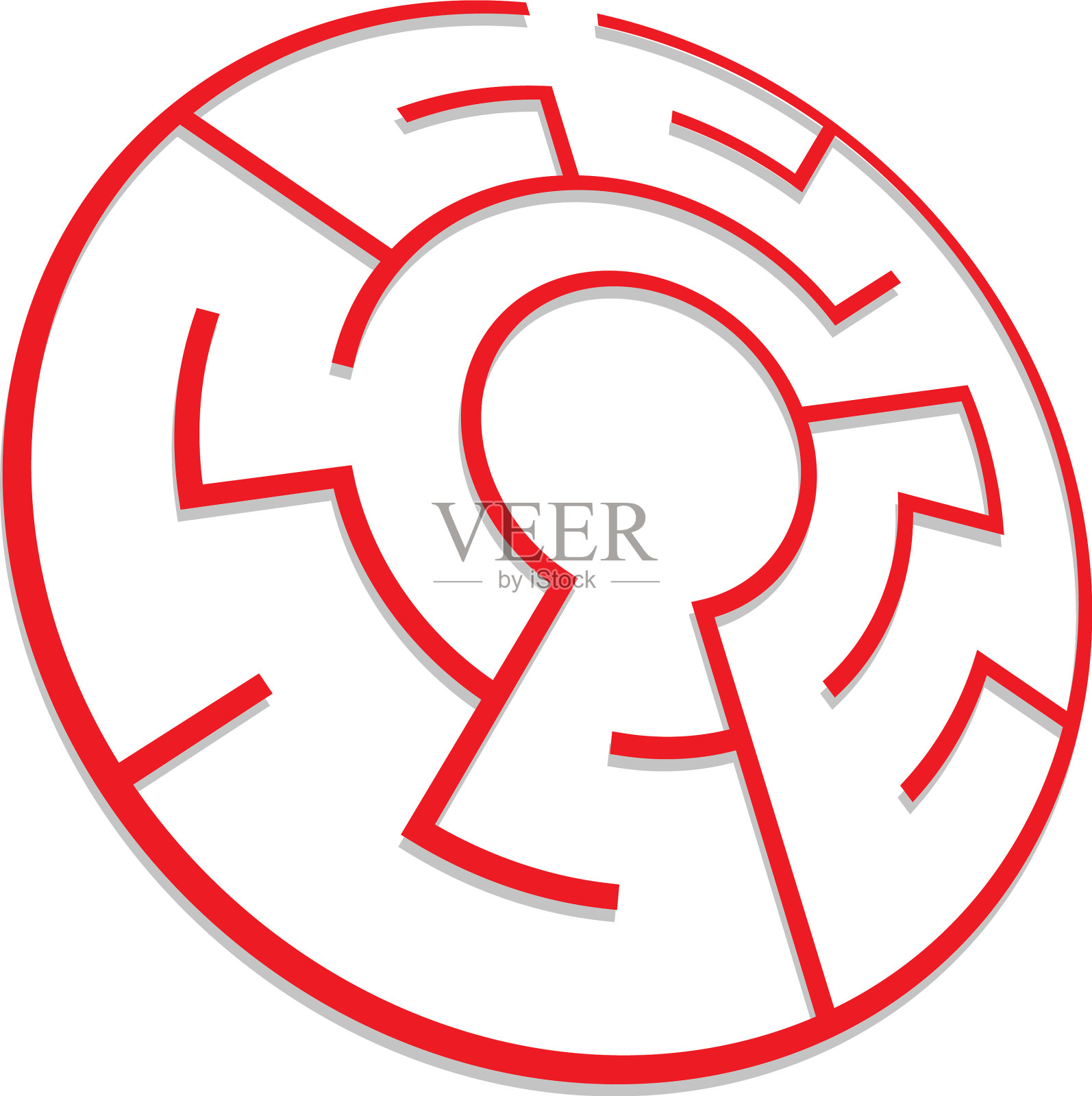 可解决的3d迷宫迷宫益智游戏插画图片素材