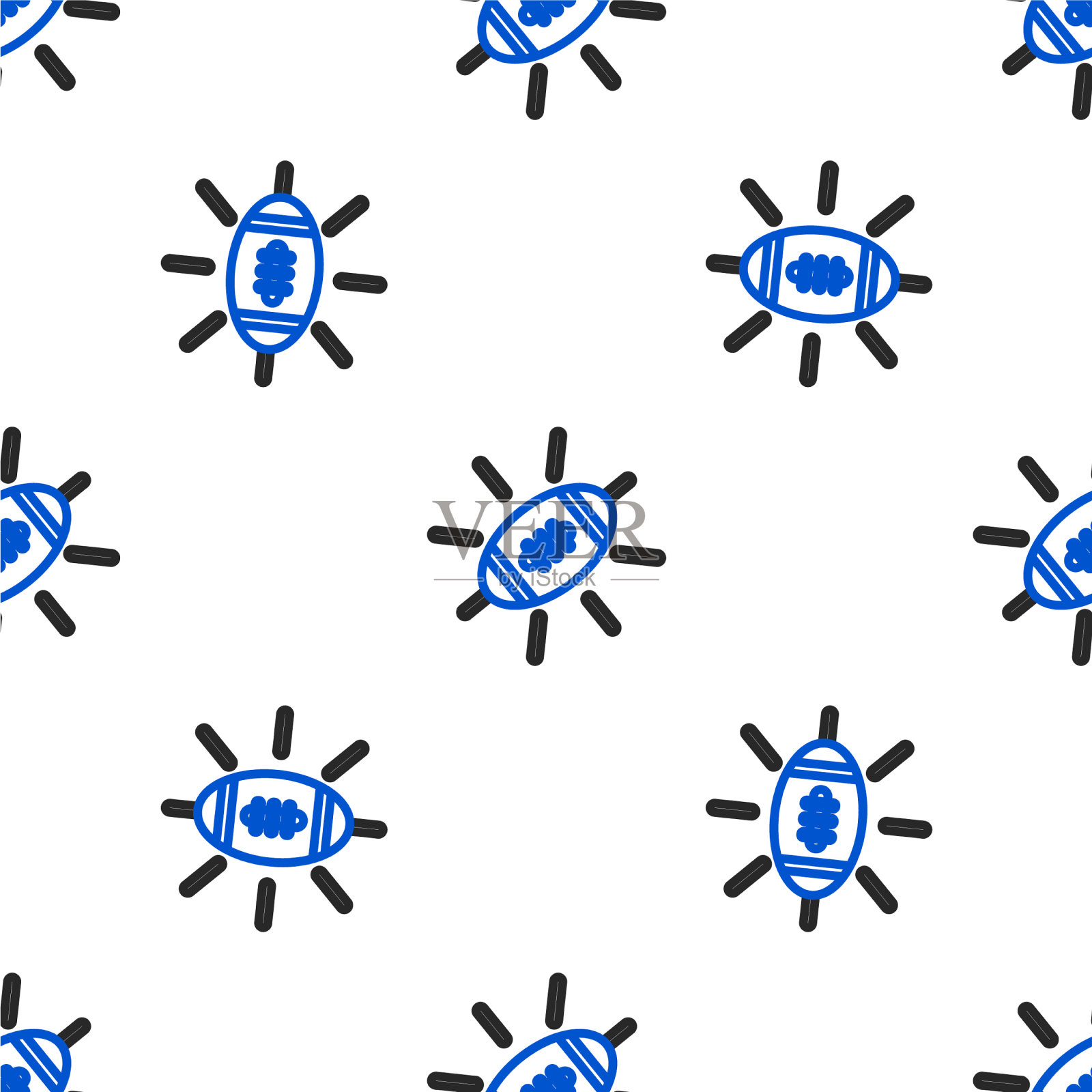 线美式橄榄球偶像孤立无缝插画图片素材