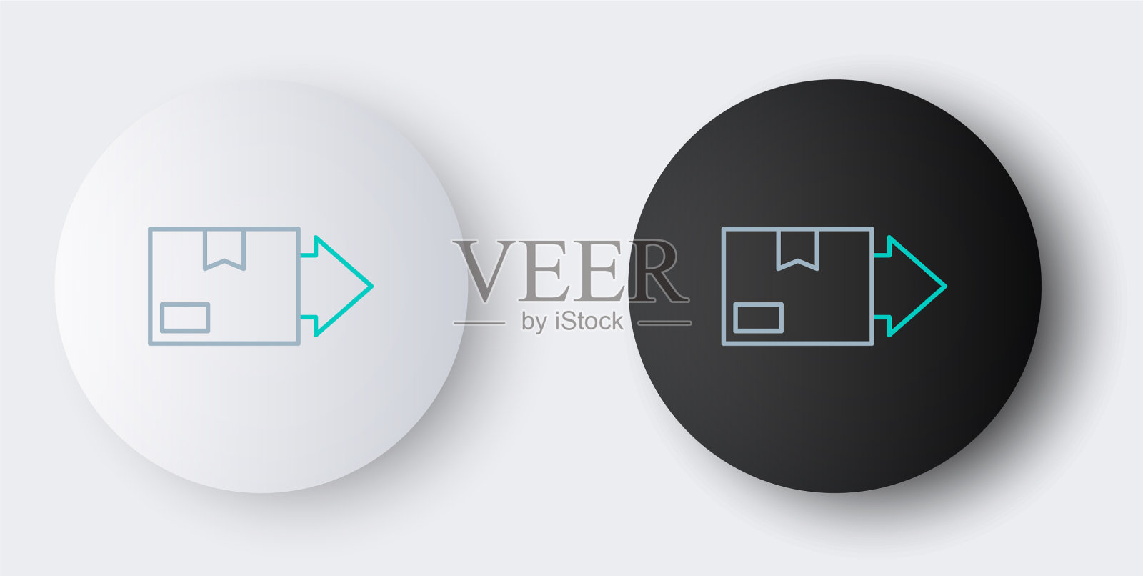 线纸盒纸箱图标孤立在灰色图标素材