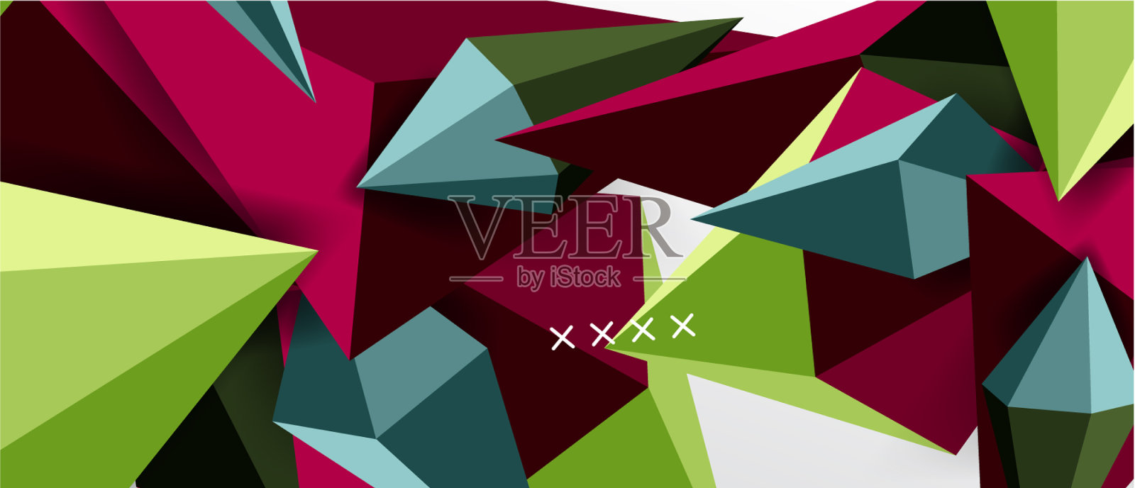 三维低聚抽象形状背景插画图片素材