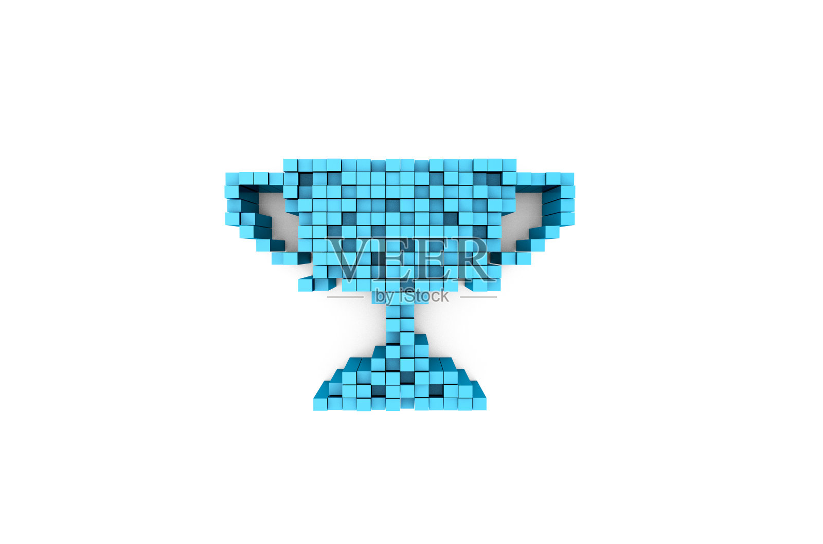 奖杯象征立方体形状的白色背景照片摄影图片