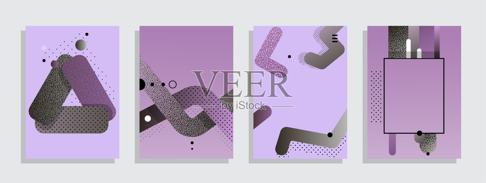 抽象几何图案背景的小册子封面设计。蓝色，黄色，红色，橙色，粉色和绿色矢量横幅模板插画图片素材