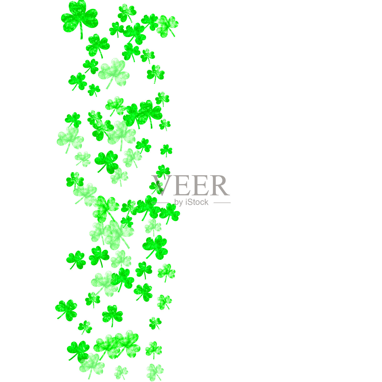 三叶草背景的圣帕特里克节。插画图片素材