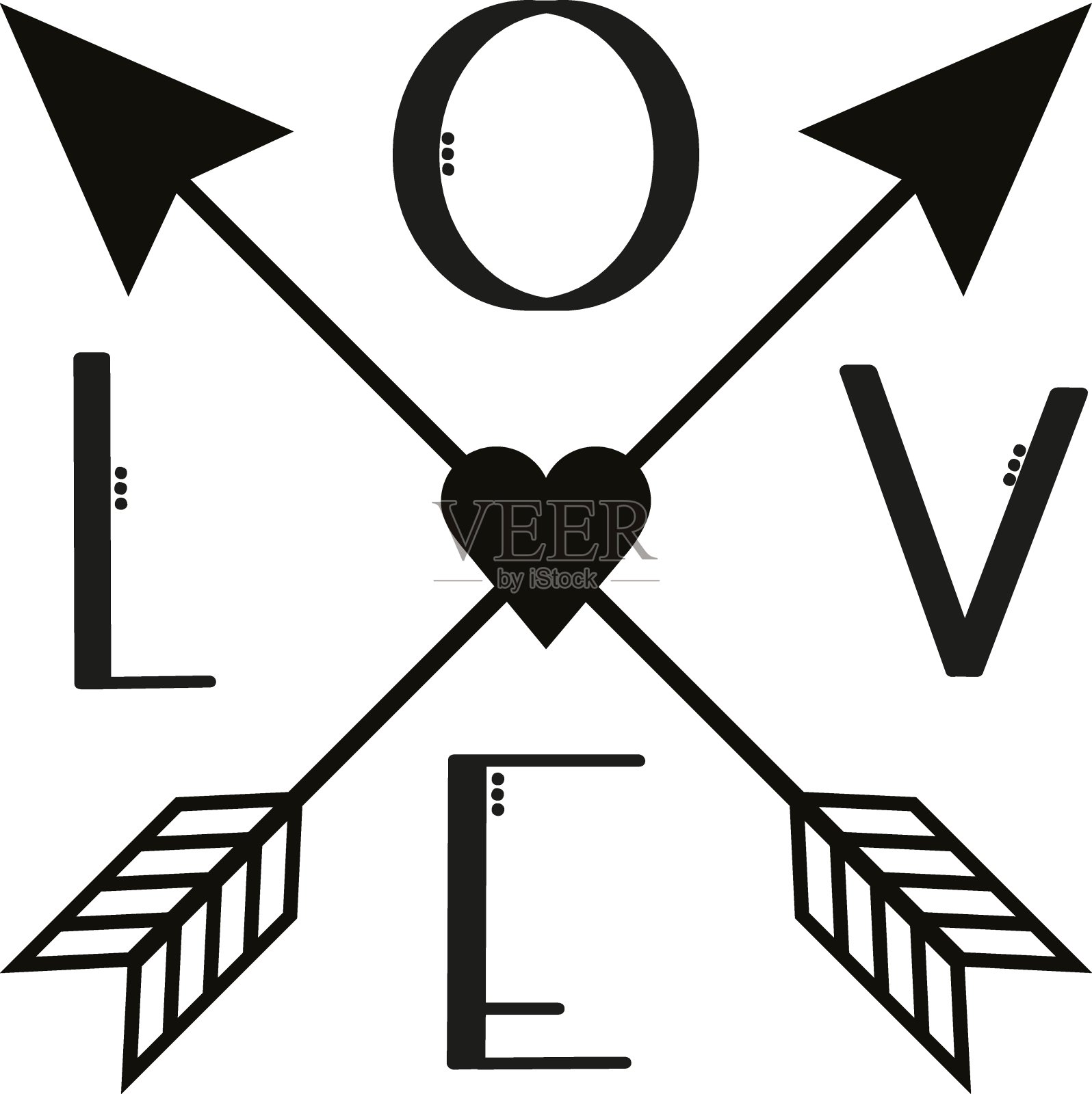 情人节或明信片上的爱情标志。插画图片素材