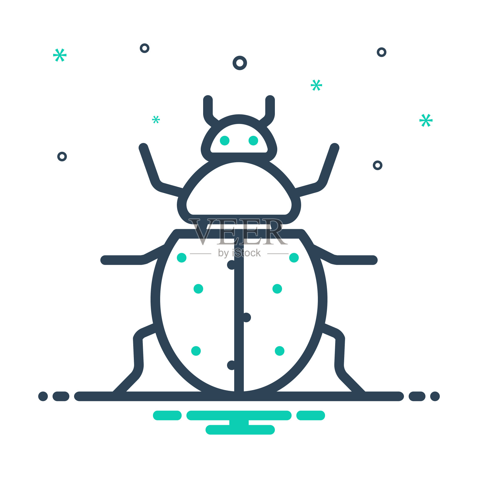 瓢虫甲壳虫插画图片素材