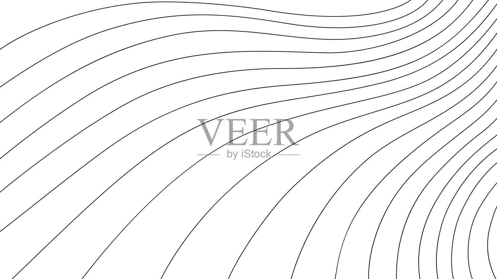 地形等高线图中线条和等高线的程式化高度。插画图片素材