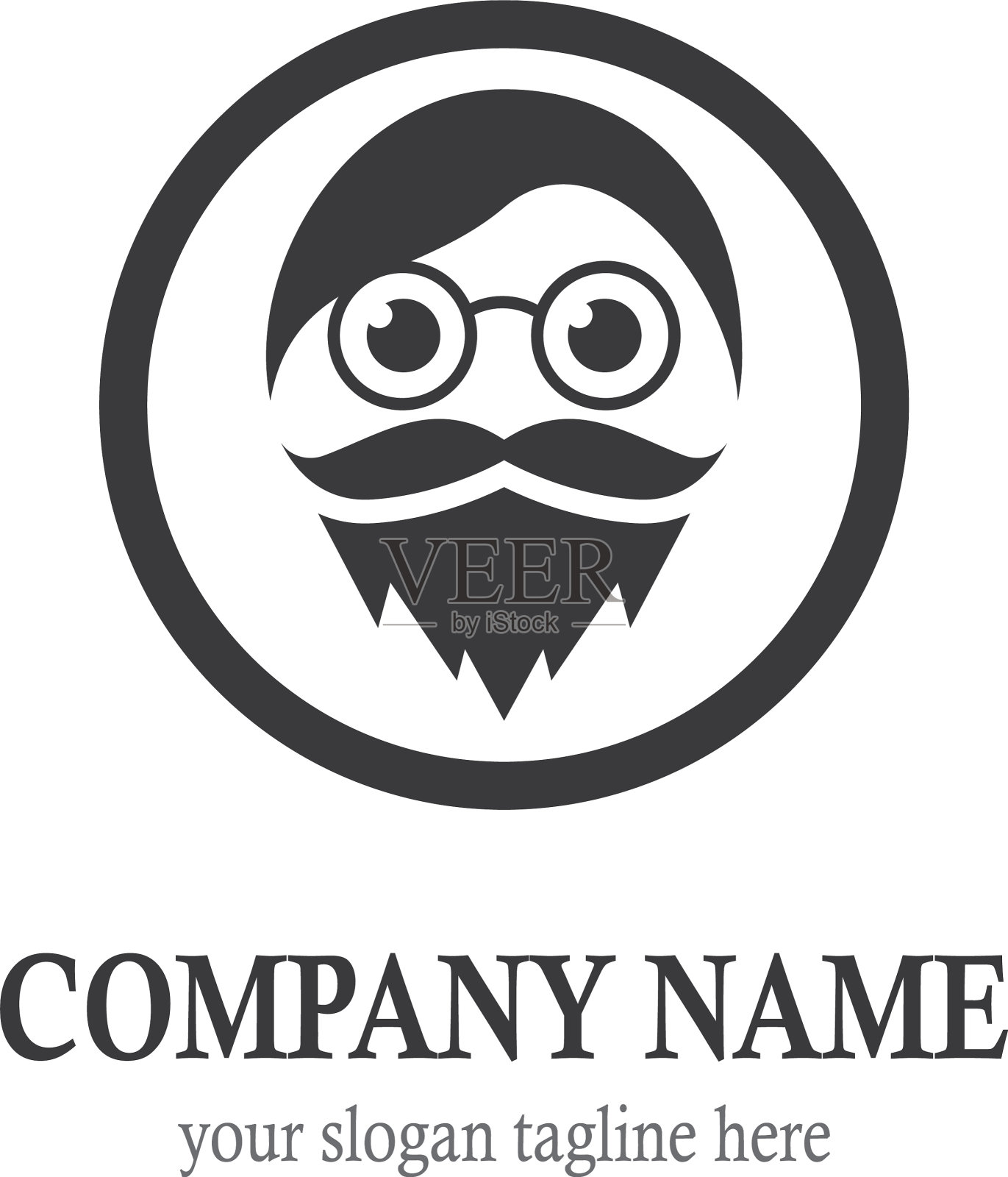 绅士脸的人物符号和标志图标插画图片素材