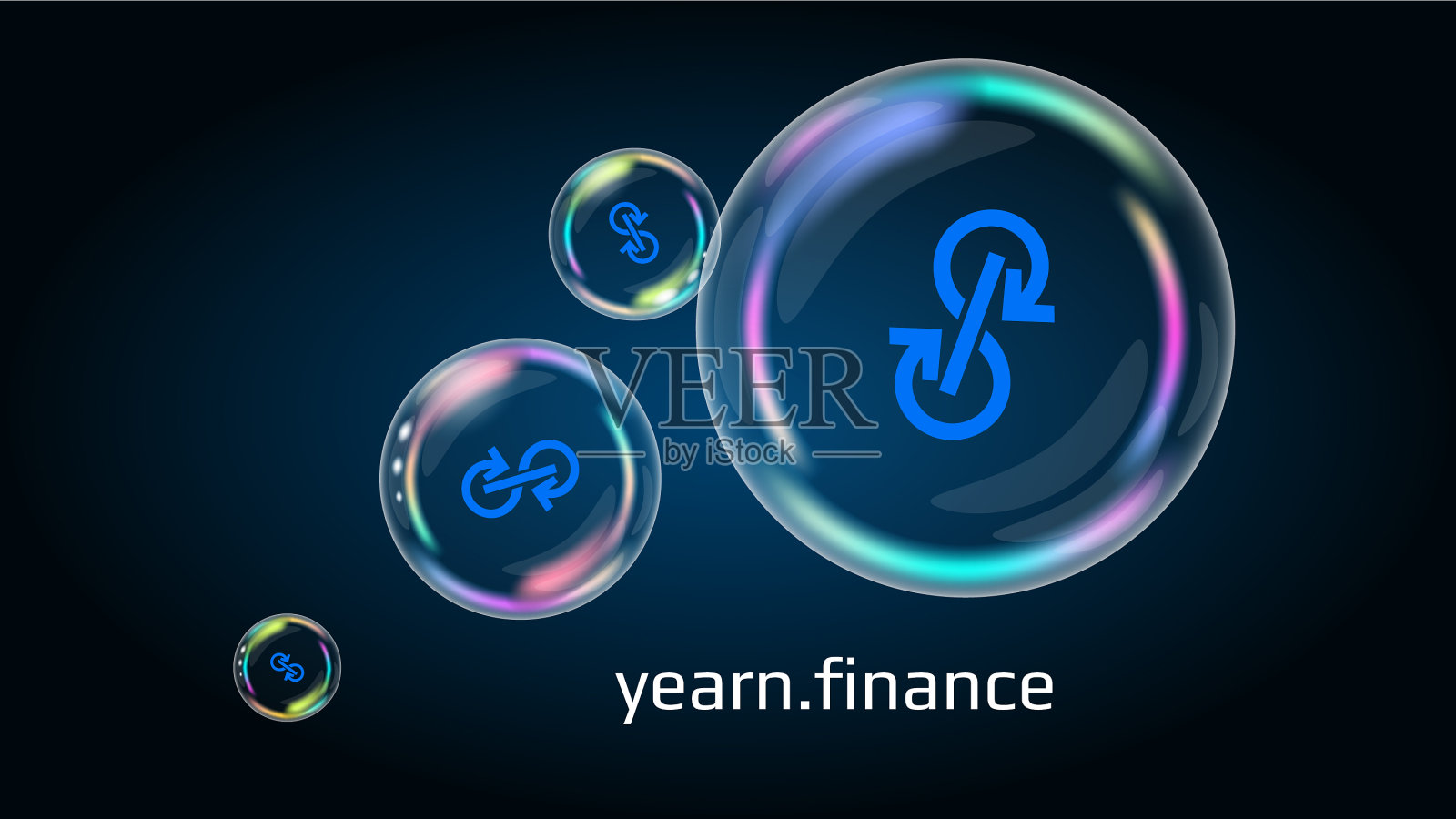 soapbubble defi中的Yearnfinance yfi token符号插画图片素材