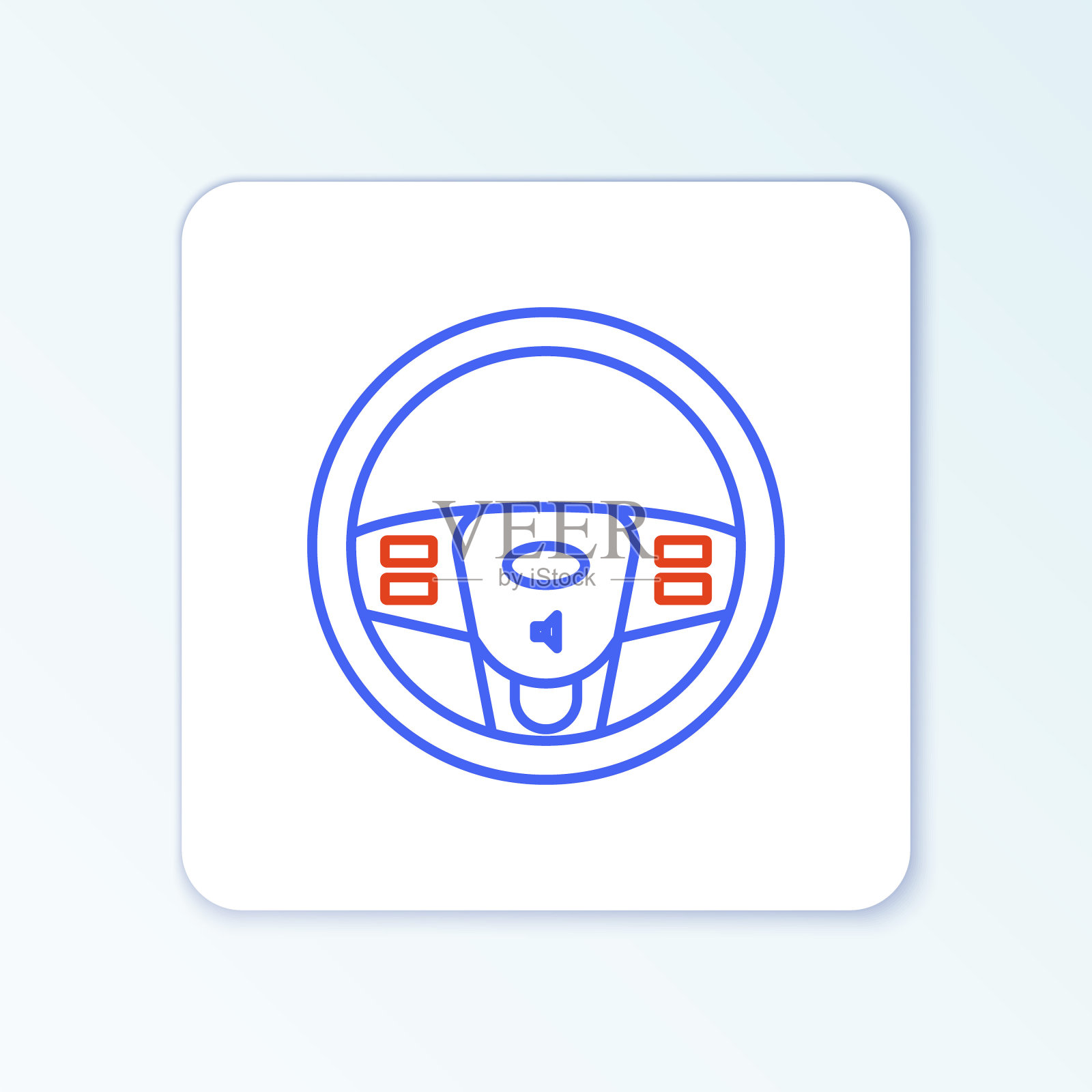 线方向盘图标孤立的白色背景。汽车轮图标。色彩斑斓的轮廓的概念。向量图标素材