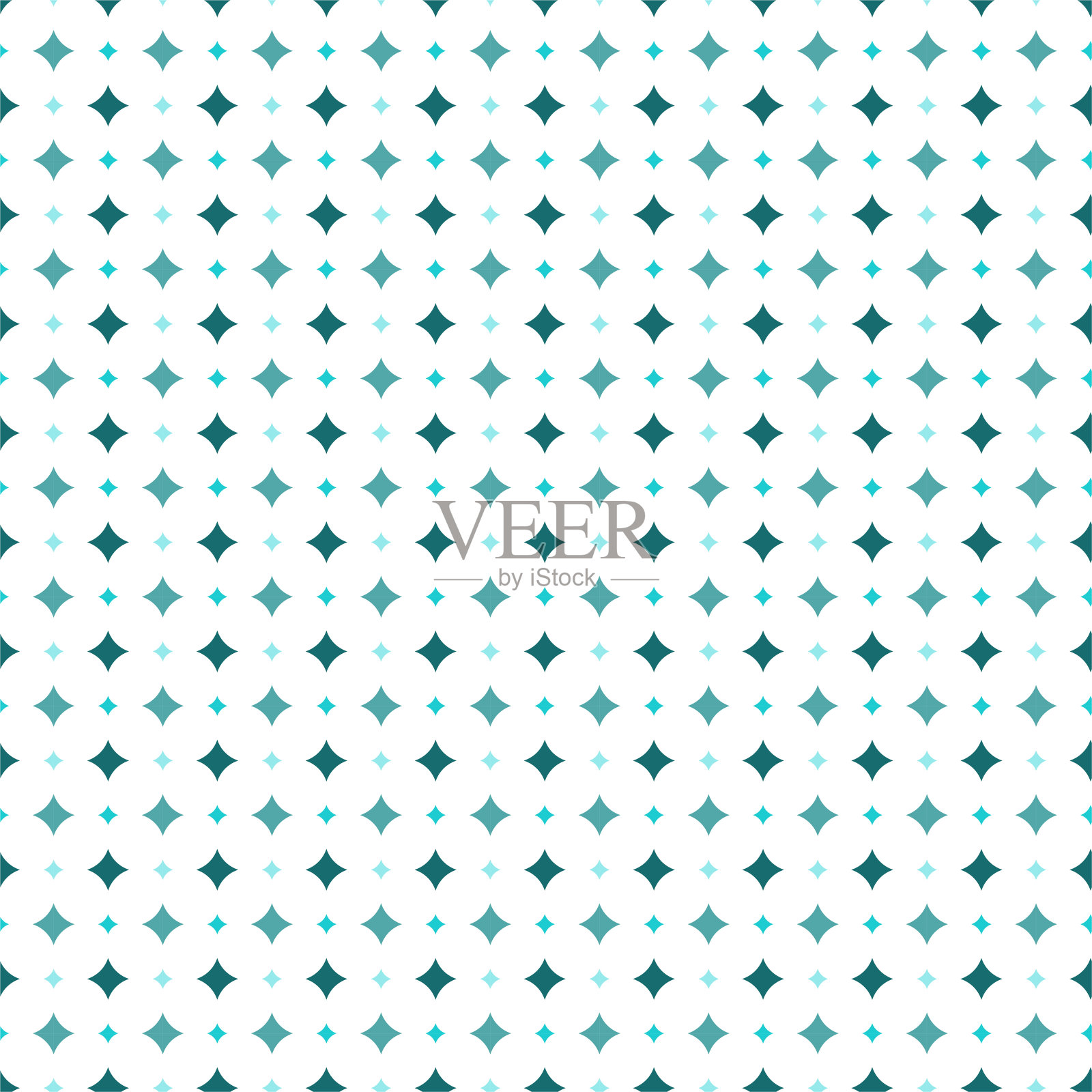 矢量几何无缝图案。绿色的钻石和白色的椭圆形。插画图片素材