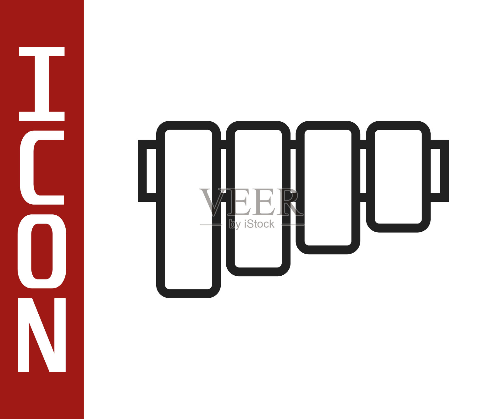 黑线排箫图标孤立在白色背景。传统的秘鲁乐器。来自秘鲁、玻利维亚和墨西哥的民间乐器。向量插画图片素材